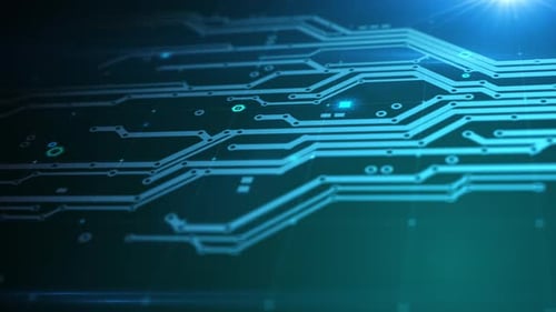 Futuristic Digital Circuit Board Background Animation