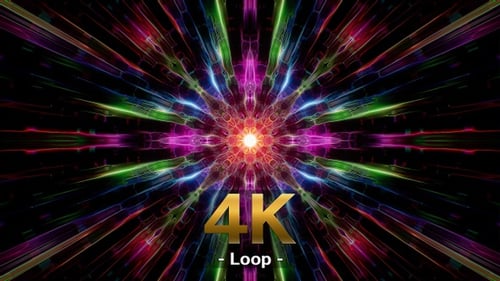 Colorful Fractal Glare Energy Background 4K Loop