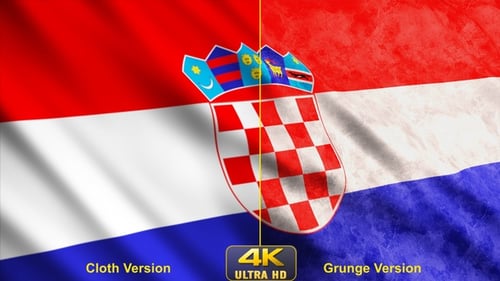 Waving Flag of Croatia Seamless Loop Motion Background