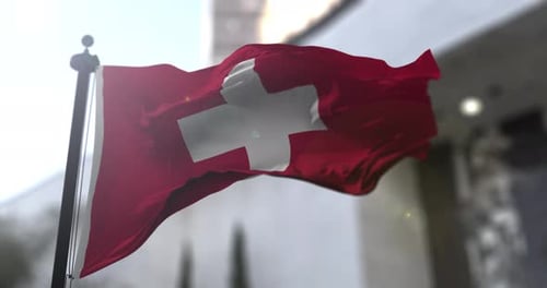 Realistic Waving Switzerland Flag Animation