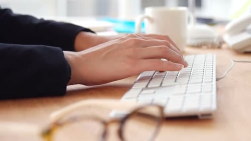 Businesswoman working over computer