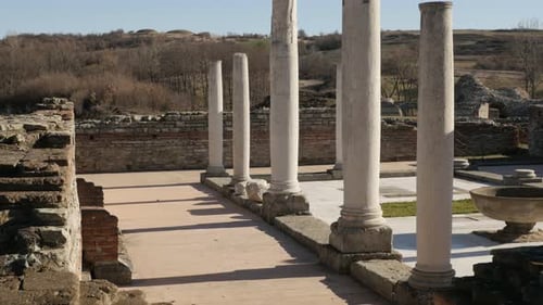 GAMZIGRAD, SERBIA - DECEMBER 25, 2017 Roman palace Felix Romuliana built by Emperor Galerius. The