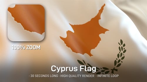 Waving Flag of Cyprus Realistic Background