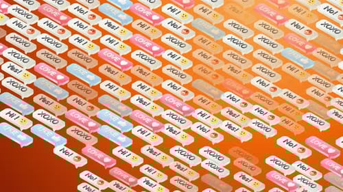 Modern Animated Social Media Chat Bubbles Pattern Loop