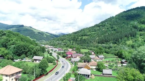 Little Town Between Hills 4k