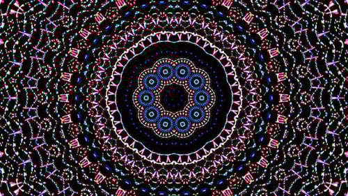 Hypnotic Glowing Kaleidoscope Abstract Geometric Background Loop