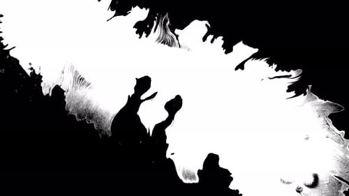 Abstract White Paint Spilling on Black Background Overlay