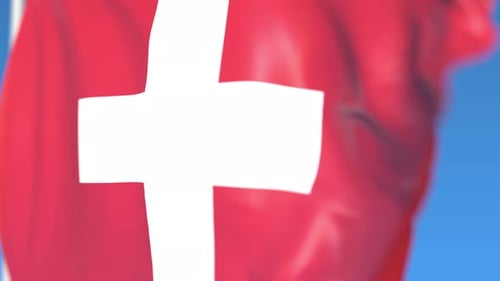 Waving Switzerland Flag Seamless Loop