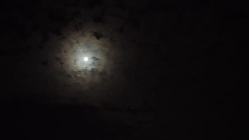 Moon Shining Brightly in the Night Sky