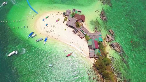 Aerial view of beach at Koh Khai, Andaman sea in Phuket island. Thailand