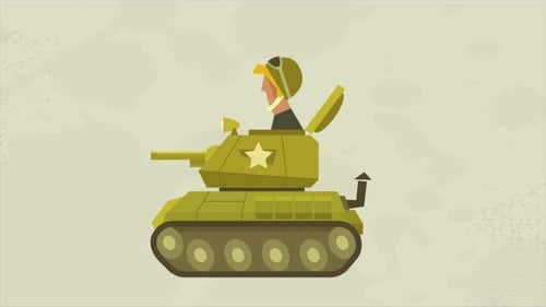 Soldat regardant de l'intérieur du char 4K