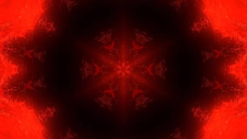 Farbkaleidoskop in Form eines Mandalas. Schwarzer roter Hintergrund