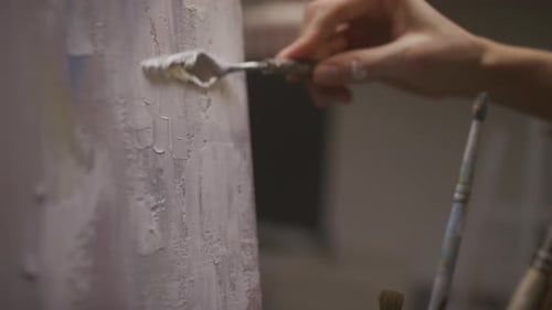 Applying Oil Paints On Canvas