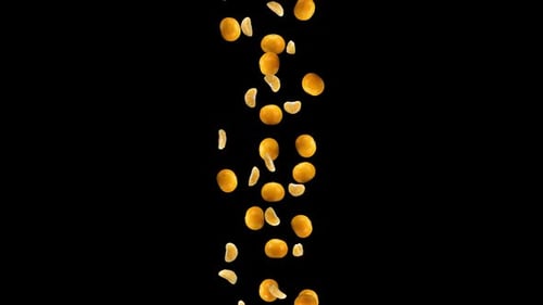 Oranges Falling With Alpha Channel