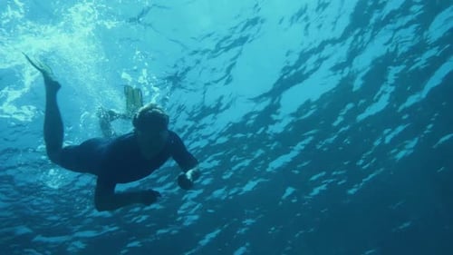 Man Floats Under Water