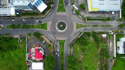 Aerial view of beautiful view in the morning at solo city