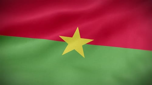 Realistic Burkina Faso Flag Waving Loop