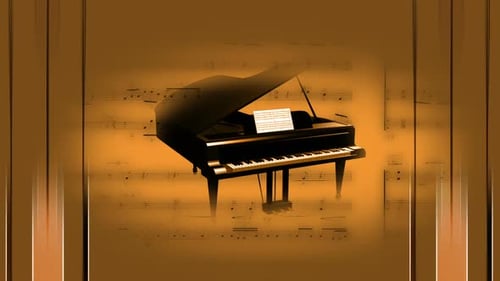 Animated Grand Piano with Classical Music Score