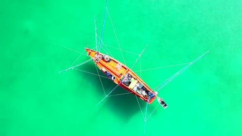 Aerial seascape of relaxing coast beach trip by shallow sea with bright sandy background of a dayout