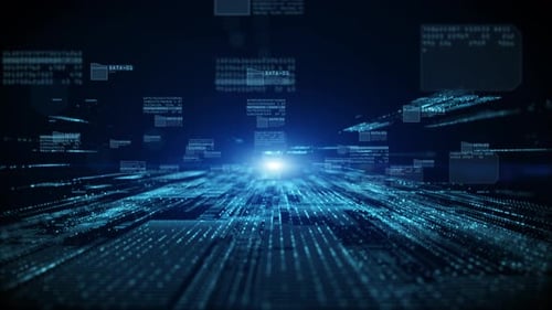 Futuristic Digital Data Stream Background Animation