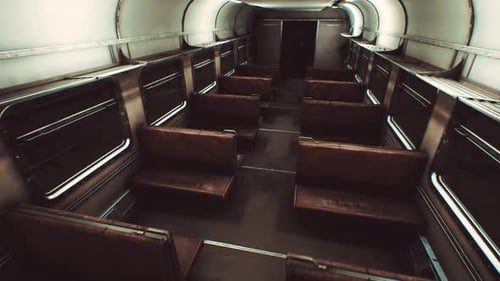 Intérieur de l'ancien train électrique soviétique