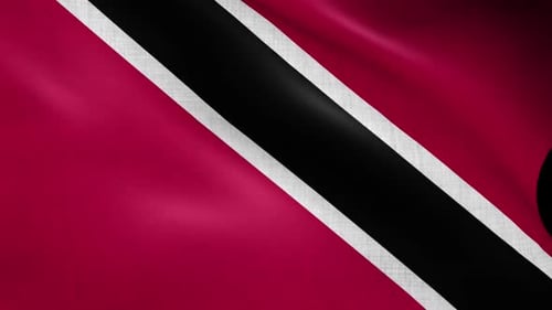 Realistic Waving Flag of Trinidad and Tobago