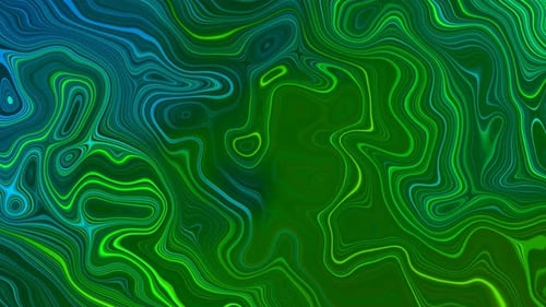 Cyan Green Line gewellter Marmor Liquid Animierter Hintergrund