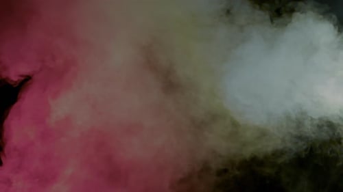 Billowing Colored Smoke on a Black Background