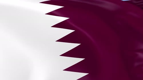 Waving Flag of Qatar Realistic Fabric Loop