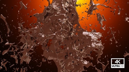 Dynamic Fluid Chocolate Splash Bursting Animation