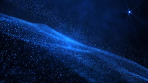 Particules, ondes bleues dans l'espace