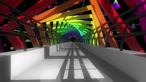 Colorful Bridge Tunnel Hd
