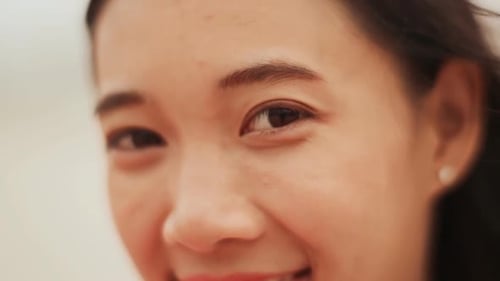 Young Woman Smiling Close Up Portrait