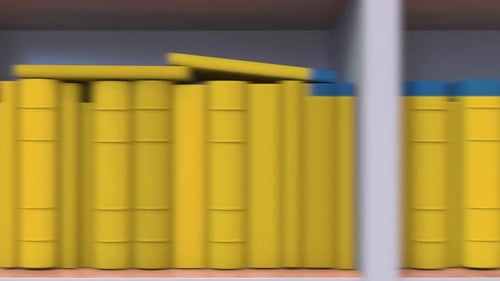 Many Spines of the Books Form the Swedish Flag