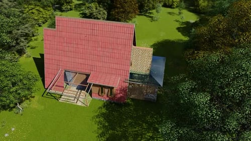 3D Animation of House Construction in a Nature Environment