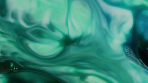 Teal and Green Liquid Abstract Patterns