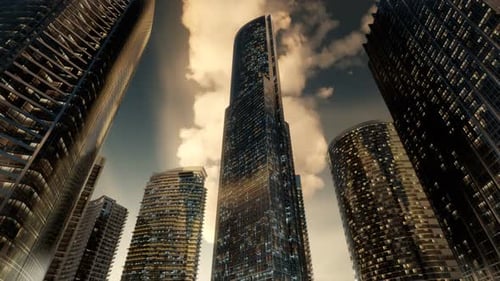 Skyscrapers or Modern Buildings in the City