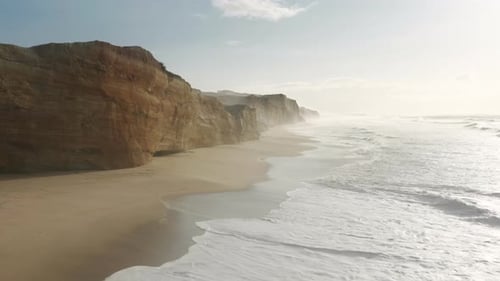 Idyllic Landscape of the Coastline Washed with Majestic Atlantic Ocean