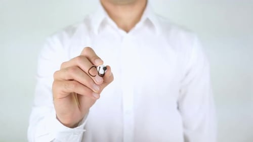 Man Writes Customer Care with Marker