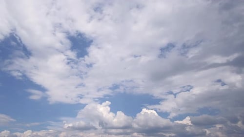 Vibrant blue sky with cloud on a cloudy day time lapse.