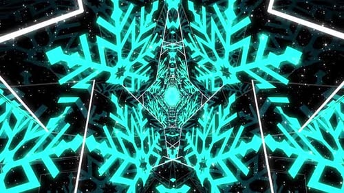 4k Nahtlose blaue Cyber-Schneeflocken
