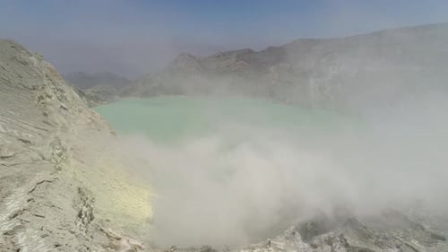 Mountain Landscape with Crater Lake