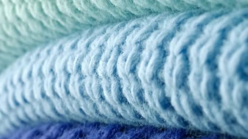 Folded Knitted Garments Close Up View