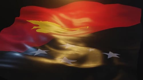 Realistic Waving Papua New Guinea Flag Animation