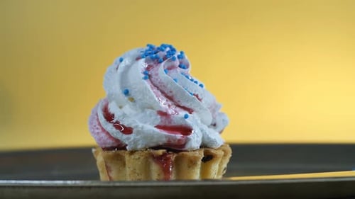 Colorful Cupcake Close Up with Sprinkles