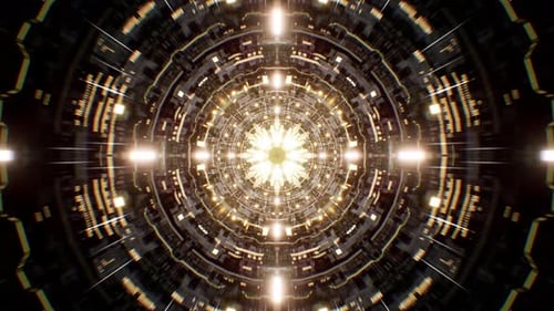 Gold Tunnel Background 4K 01