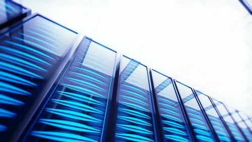 Animación de servidores de centros de datos futuristas en una matriz dimensional. Se puede conectar en bucle.
HD