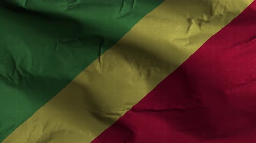 Republic of the Congo Flag Waving Animation