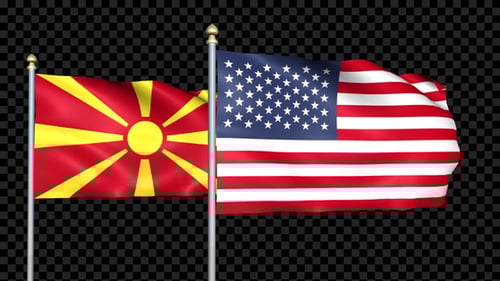 Waving Flags: North Macedonia and United States of America