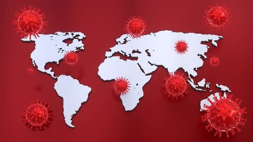 Global Contagion Spread on World Map Animation